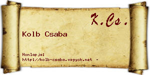 Kolb Csaba névjegykártya