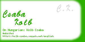 csaba kolb business card